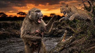 BABOONS VS APEX PREDATORS | Deadliest Battles for Survival | NatScope Wildlife