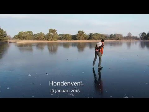 Schaatsen op écht natuurijs, het Hondenven in Tubbergen, 19 januari 2016