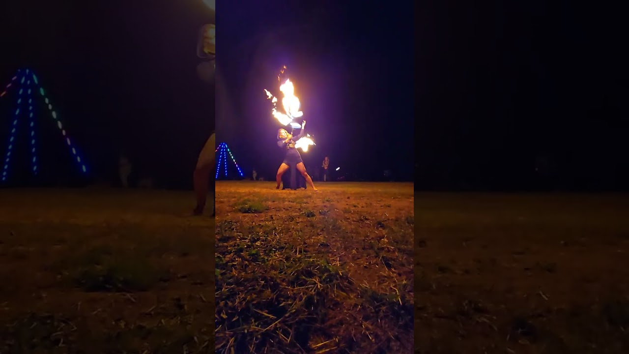 Amber with Dragon Staff at Fire Drums