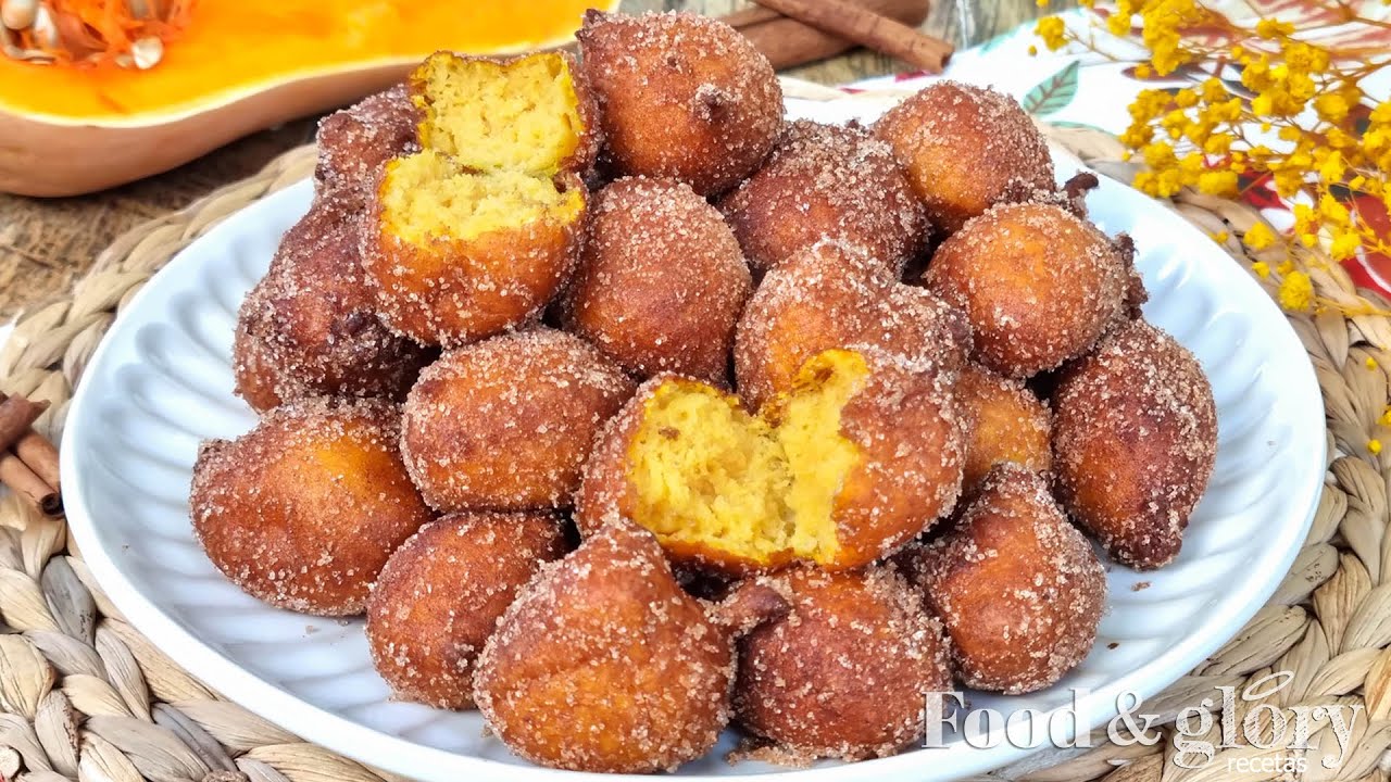 BUÑUELOS de CALABAZA en MINUTOS ¡Así de FÁCILES y ESPONJOSOS!