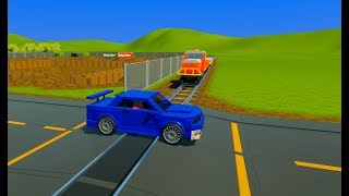 Lego Cars, Trucks, Vans & SUV's vs. Lego Train - Brick Rigs - Realistic Crashes