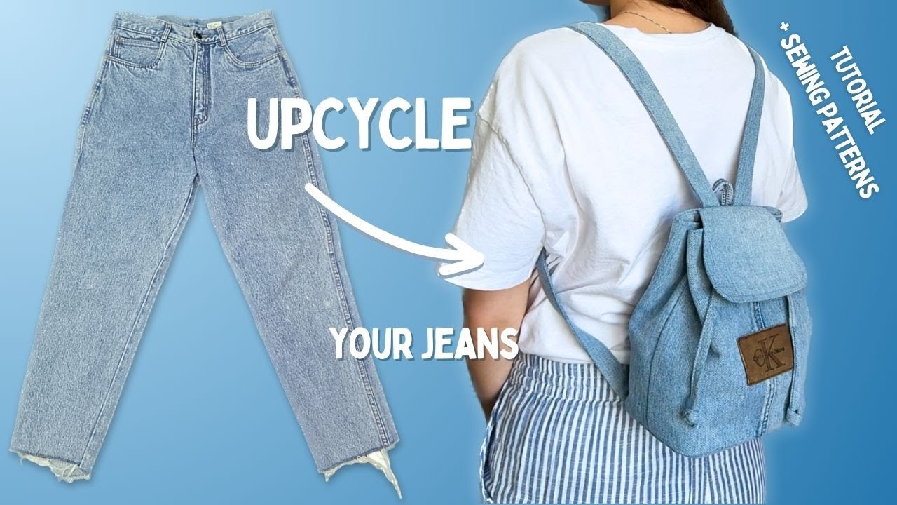 UPCYCLED FLAP BACKPACK 👖 Jeans Reutilizados + Molde y Costura / JeanBean Backpack