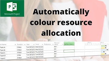 Automatically colour tasks by resource allocation in Microsoft Project