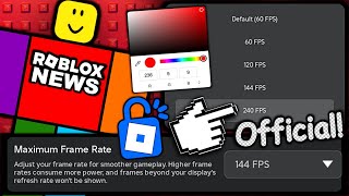 FINALLY THESE UPDATES ARE HERE! OFFICIAL FPS UNLOCKER & AVATAR COLOUR PALETTE! (ROBLOX NEWS)