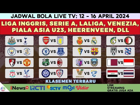 Jadwal Bola Malam Ini Live TV 2024 - Liga Inggris SCTV Moji, Serie A, Laliga, Piala Asia U-23 AFC