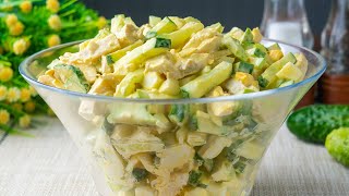 The most delicious recipe with cucumbers! You will cook every day! Salad 10 minutes