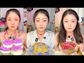 Pomegranate Fruit Jelly Bowl and Colorful Crystal Dessert Tasting