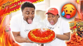 HOW TO MAKE A JUMBO FLAMIN HOT CHEETOS PIZZA | COOKING WITH THE EMPIRE FAMILY