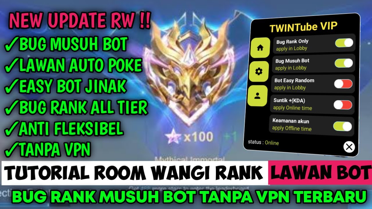 TERBARU !! CARA MEMBUAT ROOM WANGI RANK VS BOT ALL TIER | TUTORIAL RW ...