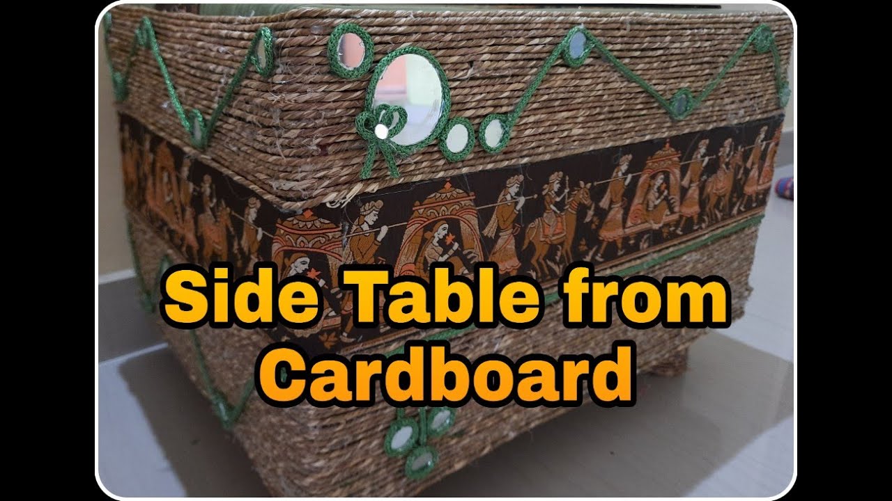 CORDBOARD TABLE/HOW TO MAKE SIDE TABLE FROM CARDBOARD/CRAFT FROM