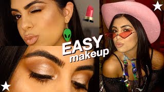 EASY for Beginners Makeup Tutorial | Silver Shimmer Glam | SPACE COWGIRL LOOK