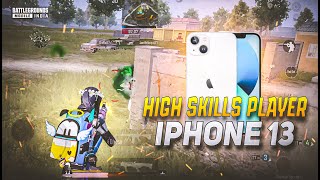 HIGH SKILLS PLAYER💥IPHONE 13 SMOOTH + EXTREME PUBG / BGMI TEST 2024⚡️5 FINGER GAMEPLAY