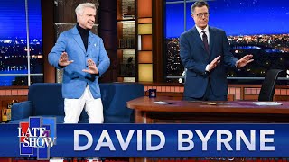 David Byrne Teaches Stephen Some New Dance Moves And Shares Hilarious Drawings