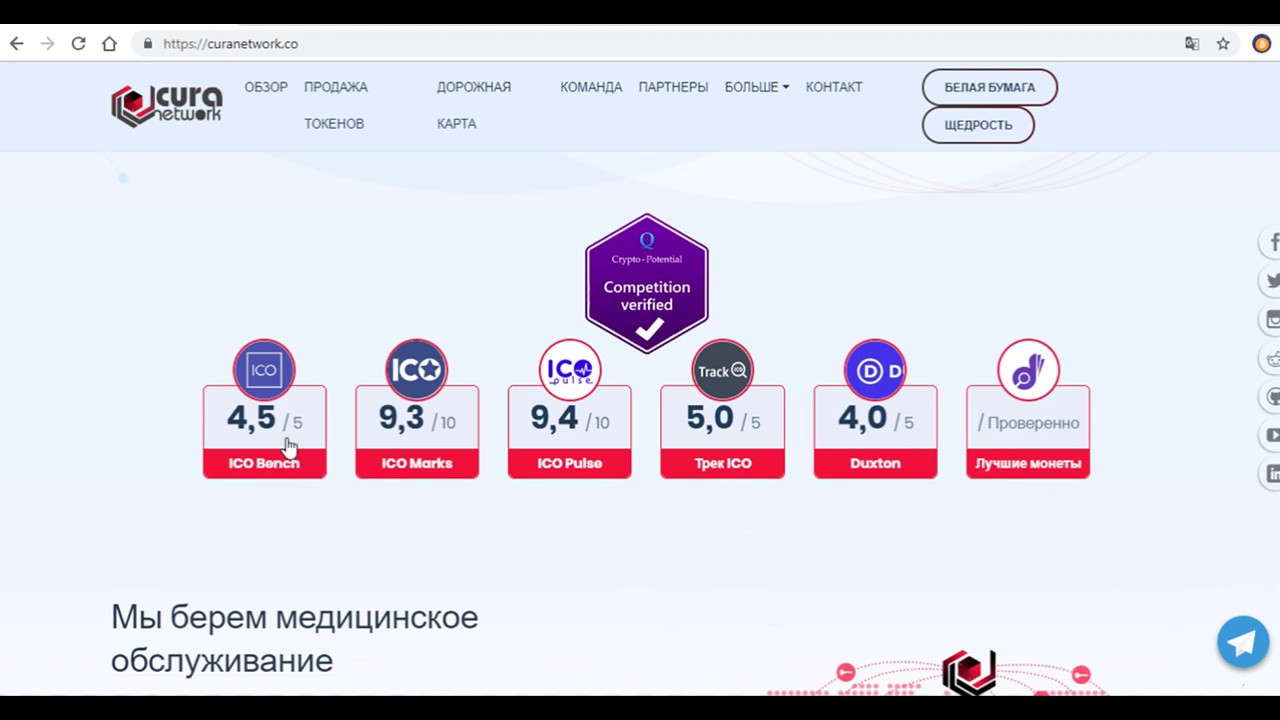 ОбЗОР ICO CURA