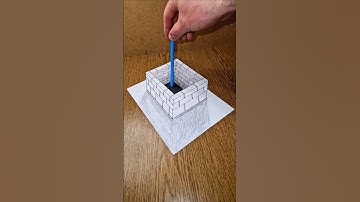 Amazing 3D Trick Real Illusion On Paper 😲🔥 #3dart #3ddrawing #3dfigure #drawingtutorial  #paperart