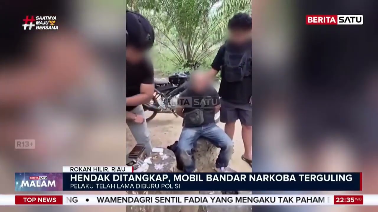 Mobil Bandar Narkoba Terguling Saat Kabur dari Polisi di Riau #beritasatu