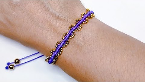 Pulseira Macrame Rápida e Simples com Miçangas/Tutorial Passo a Passo Completo.