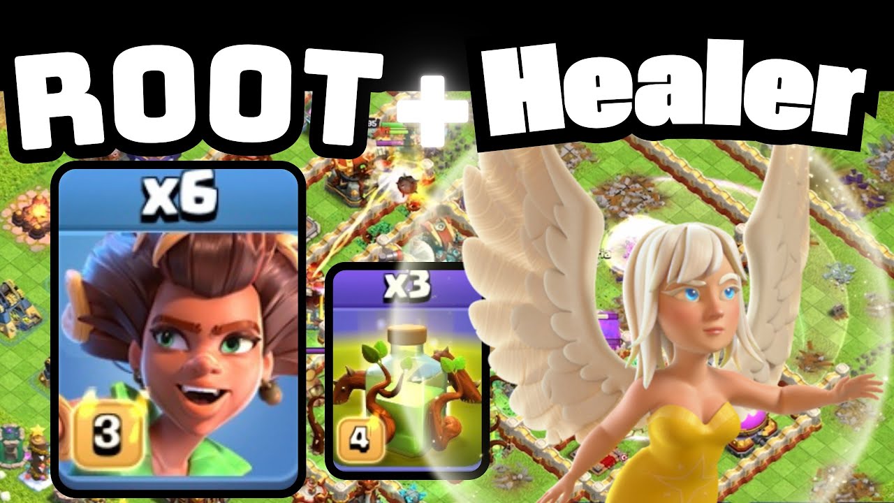 Attacking Healer R6 Attack with ROOT RIDER and Healer TH16 | Easy 3 stars in legend - YouTube