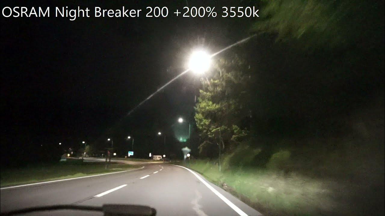 OSRAM NIGHT BREAKER +200% 3550k Road Test 