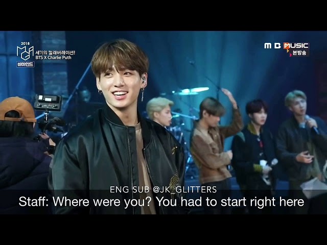 [ENG SUB]BTS X Charlie Puth Behind the scene from MGA (MBC Plus X Genie Music Awards 2018) class=