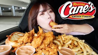 RAISING CANES MUKBANG 먹방 (Fried Chicken Tenders & Sauce, Crinkle Cut Fries, Texas Toast, Sweet Tea)