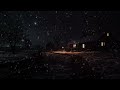 Snowy Farmhouse Night | Cinematic Winter Ambience with Howling Wind & Falling Snow