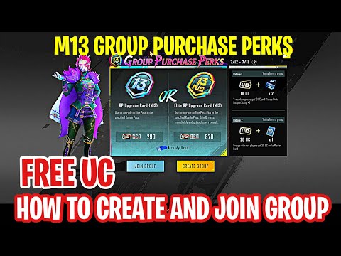 m13 group purchase perks | how to join and create group purchase perks | group purchase perks pubg