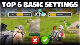 TOP 5 BASIC SETTING IN PUBG NEW STATE🔥FOR BEGINNERS TIPS & TRICKS.