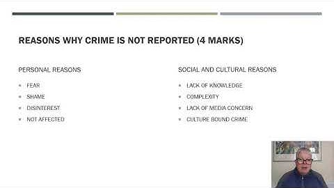 Unit 1 AC1 2 why crime is not reported