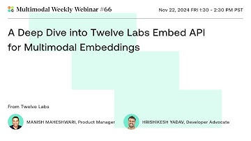 A Deep Dive into Twelve Labs Embed API for Multimodal Embeddings | Multimodal Weekly 66