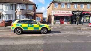 NHS Paramedic Car Responding To An Emergency In London.