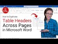 How to Duplicate Table Headers Across Pages in Microsoft Word (PC & Mac)