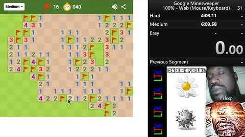Google Minesweeper speedrun - Any% Medium 1min 06sec