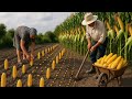 Corn Planting in Azerbaijan 🌽 Traditional FLATBREAD Feast with Meat & Cheese