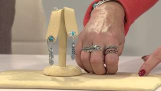 Sterling Silver Turquoise Chain Ear Cuff Earrings by American West with Kerstin Lindquist