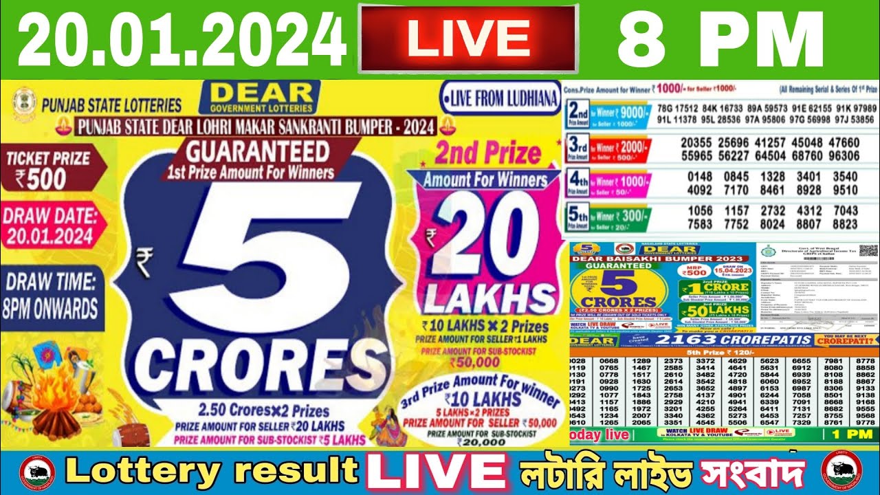 PUNJAB STATE DEAR LOHRI MAKAR SANKRANTI BUMPER 2025 TIME 8PM DATE