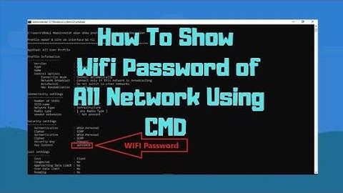 CMD: Show Wi-Fi Password | Windows 10/8/7/Xp [Hindi]