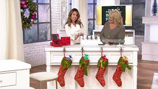 Haute Decor Set of 4 MantleClip Stocking Holder Storage Box on QVC
