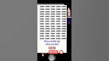 Spot (Find) 1020 in 5 seconds, #observation  #skills , Visual Test,  #search #puzzle #shorts #quiz