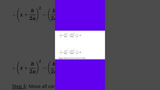 Derivation of Quadratic Formula Using Completing The Square Method