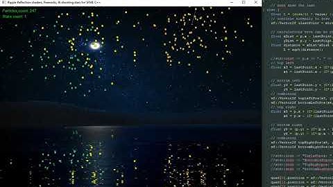 SFML C++ Ripple Water Reflection shaders, fireworks, & shooting stars