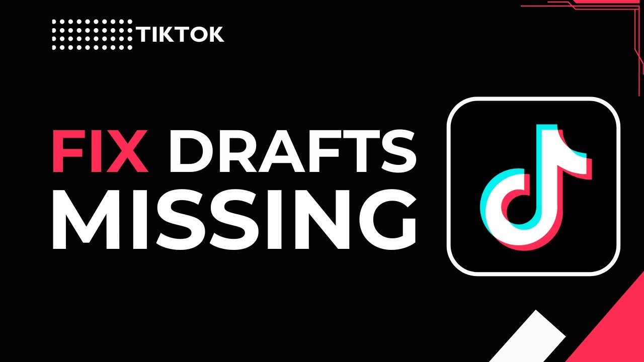 TikTok How to fix drafts missing - YouTube