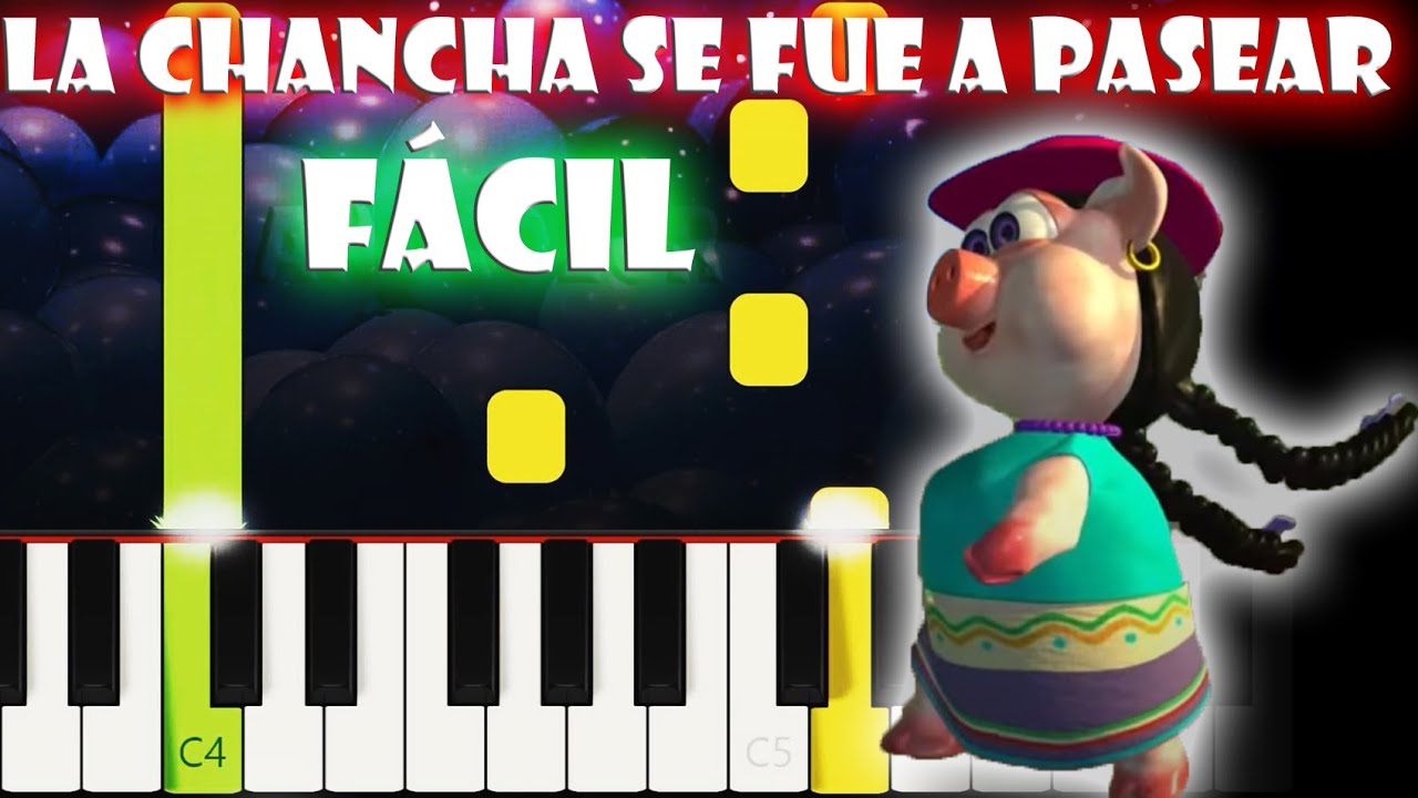 La Chancha Se Fue A Pasear | Piano Tutorial FÁCIL | Cover | Karaoke
