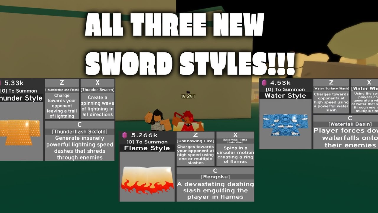 ALL THREE NEW SWORD STYLES IN ANIME FIGHTING SIMULATOR - YouTube