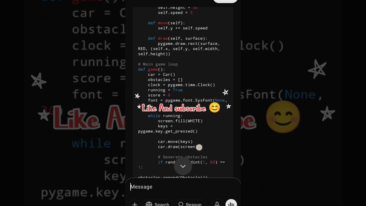 Html car game code by chat gpt 