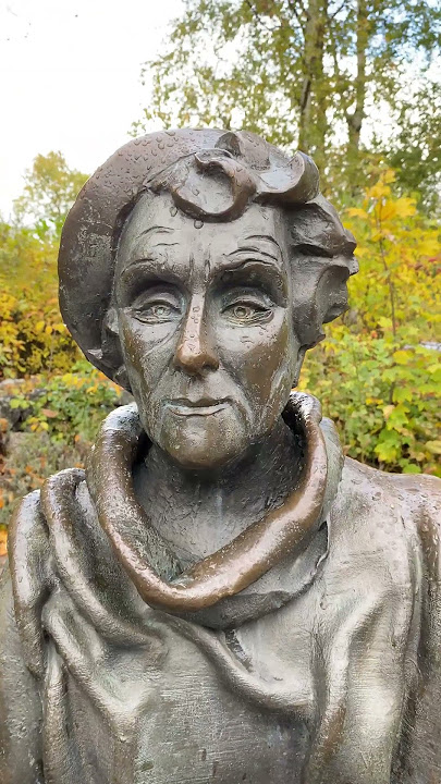The Astrid Lindgren Statue by Hertha Hillfon outside Junibacken on Djurgården, Stockholm, Sweden