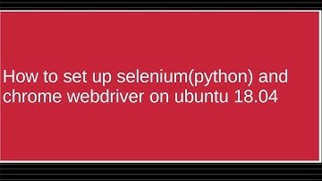 How to set up selenium(python) and Chrome Webdriver on Ubuntu 18.04. chromeorg