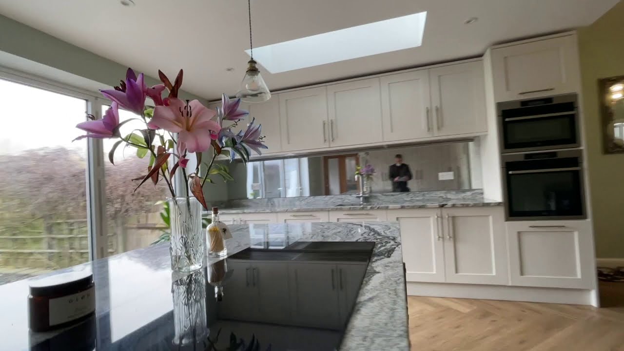 Toughened Antique Mirror Modern Kitchen Glass Splashback by CreoGlass