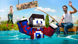 картинка: 😱СБЕЖАЛ В ОЗЕРО ОТ ЗЛЫХ РОДИТЕЛЕЙ в SCHOOLBOY RUNAWAY в Майнкрафт..