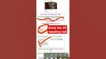 Army TES 49 notification out 😀 #permanentjob #tes49 #indianarmystatus